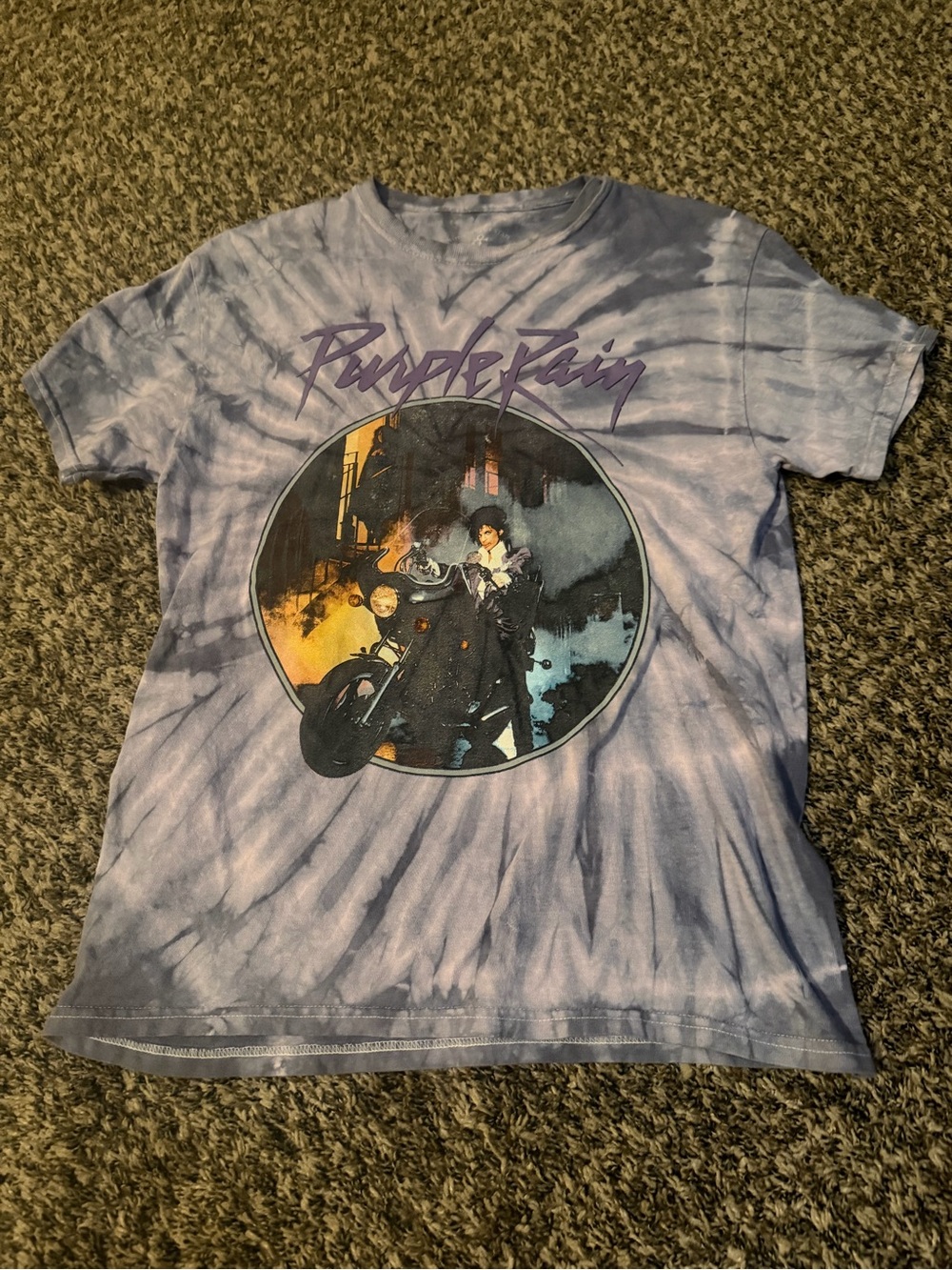 Prince Purple Rain Official Tie Dye Graphic T-Shirt Gray Purple - Picture 6 of 7